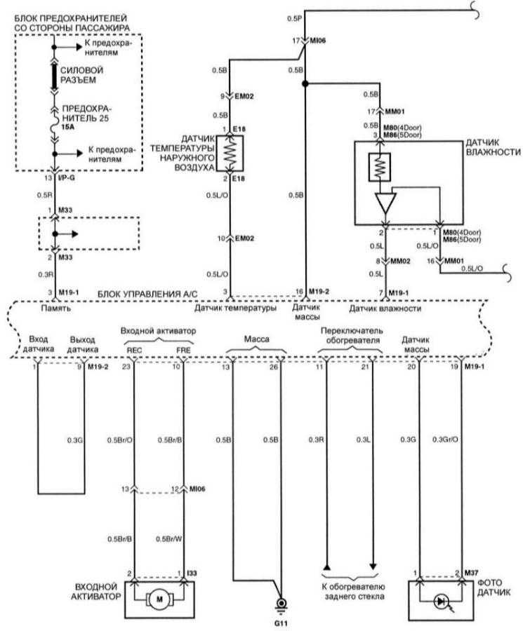Схема 12. Схема вентилятора и управления системой кондиционирования воздуха (автоматическое управление) (продолжение)