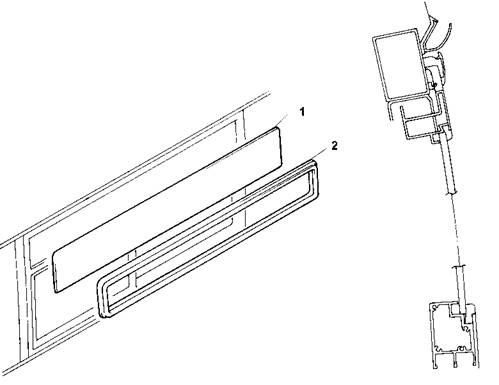 Снятие и установка бокового окна (фиксированная часть), (подвижная часть)