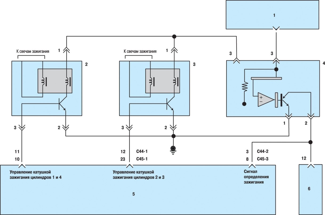 Схема 1. Система зажигания двигателей DOHC